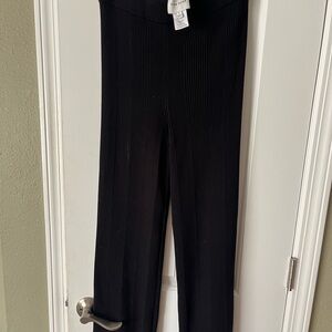 Pink Rose Black Straight Leg Women's Pants